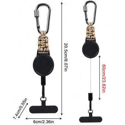 4Pcs Retractable Phone Tether with Carabiner