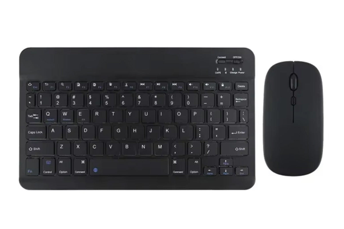 Ultra Slim Portable Wireless Bluetooth Keyboard Mouse Combo for Tablet Laptop -Black