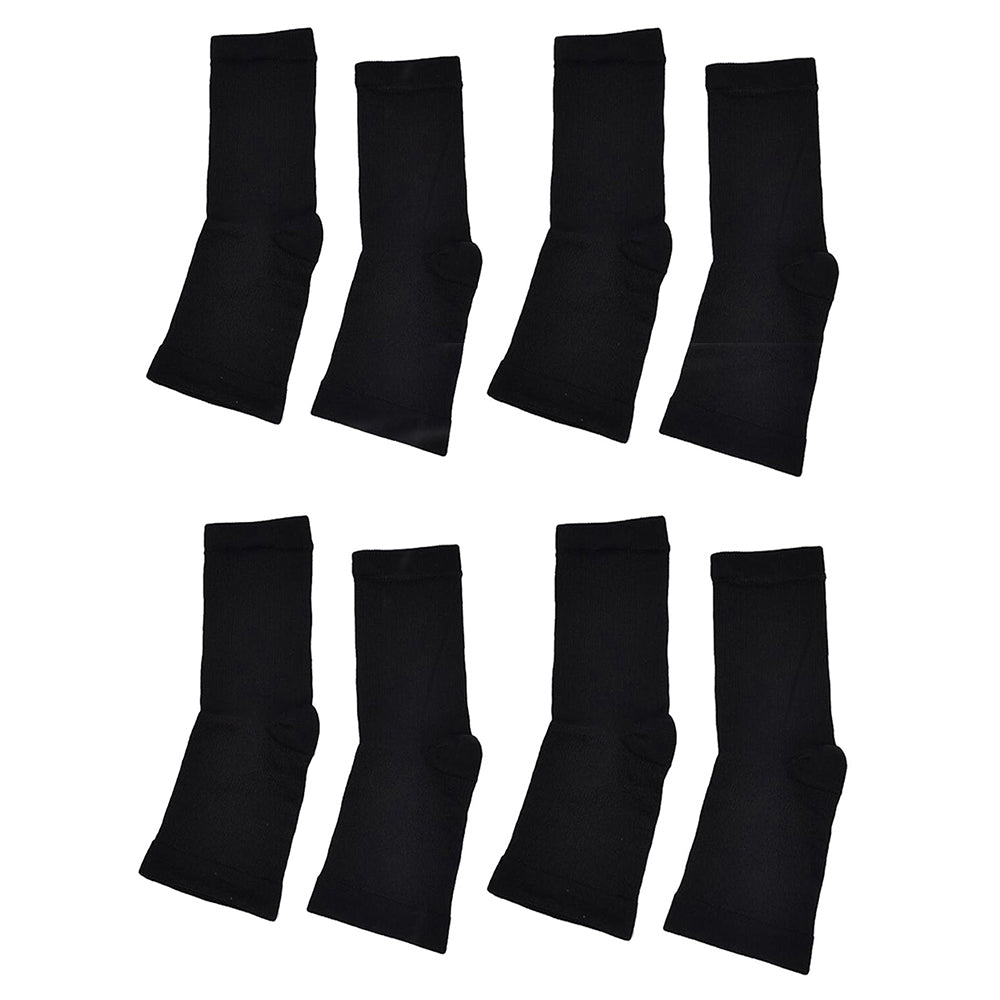 4 Pairs of Unisex Plantar Fasciitis Socks-Black
