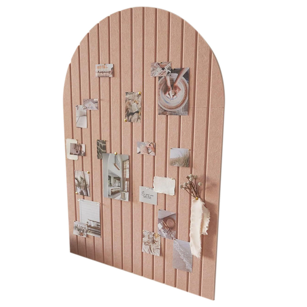 Large Arched Felt Bulletin Board with 30 Push Pins - Pink