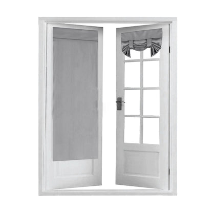 2 Panels Door Curtains Self-Adhesive Blackout Window Door Curtain Privacy Thermal Insulated Curtain Light Grey