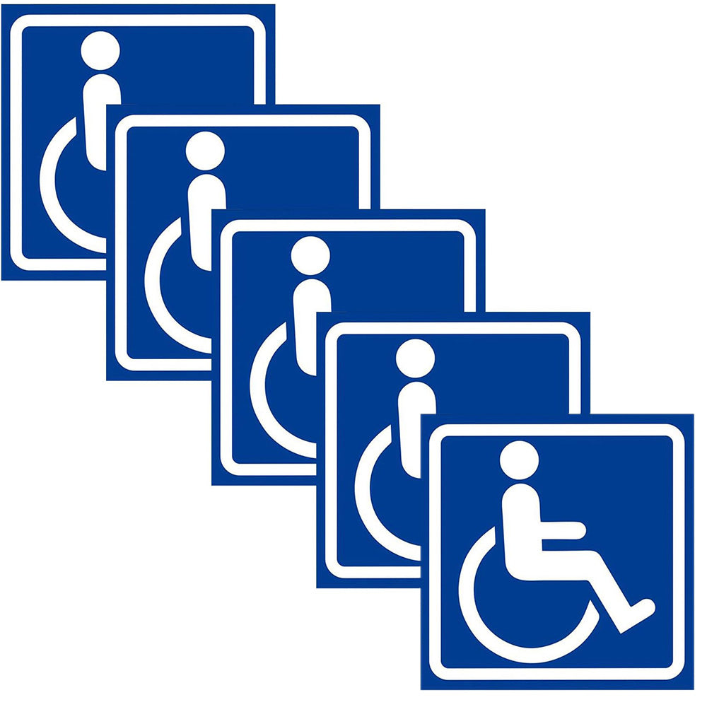 5 Pack Handicap Parking Sign Disabled Decal Sticker for Vehicle Window Car Van