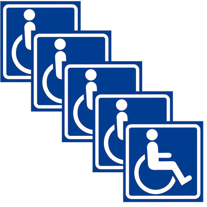 5 Pack Handicap Parking Sign Disabled Decal Sticker for Vehicle Window Car Van