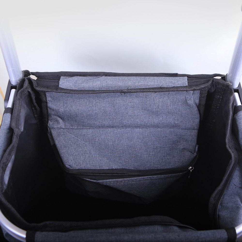 Folding Shopping Cart with Oxford Bag-Grey