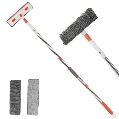 4-in-1 Rotatable Window Cleaning Kit with Extension Pole & Bendable Head
