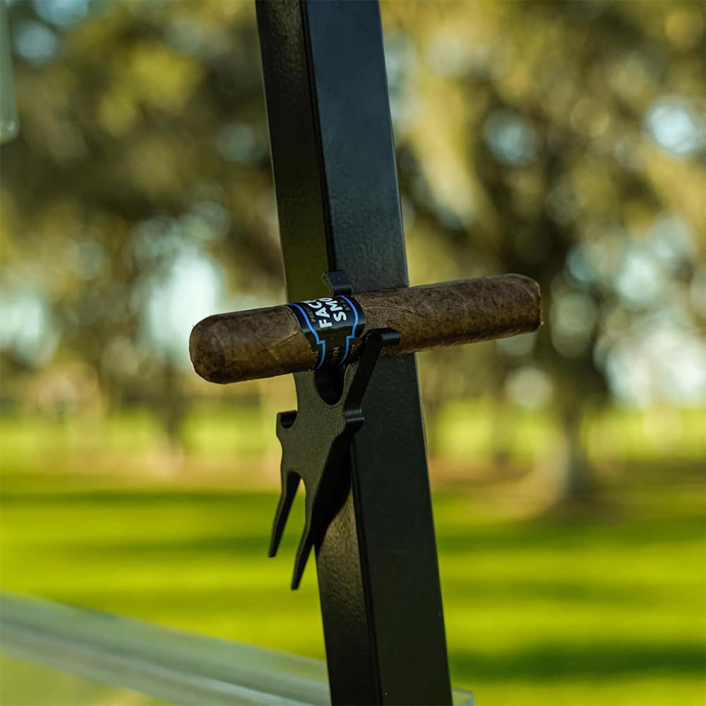 Golf Multi-Tool Cigar Holder for Golf Cart Cigar Clamp Beer Opner Ball Marker