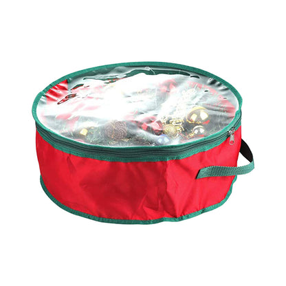Christmas Wreath Storage Bag Xmas Garland Storage Container Organizer Red