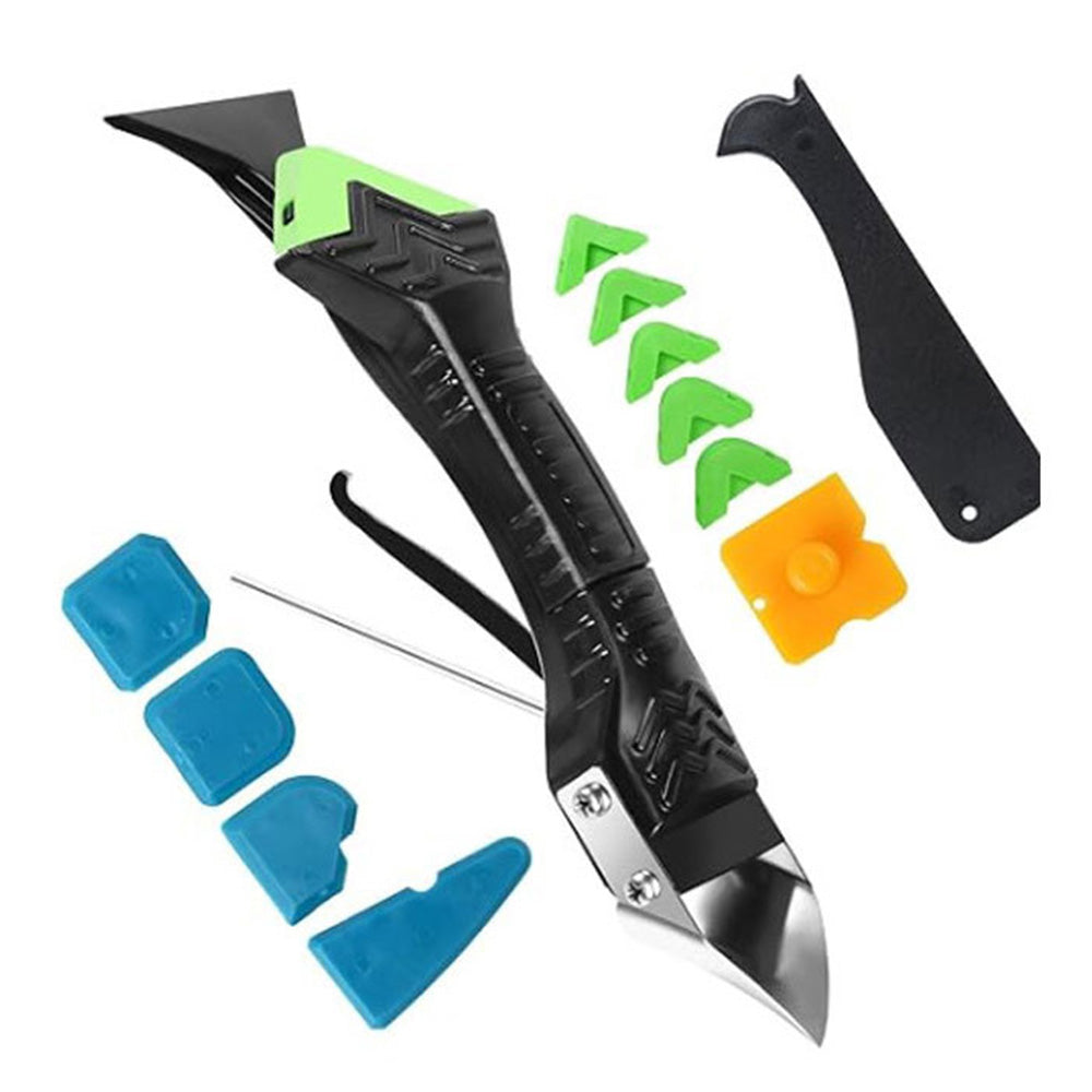 5 In 1 Caulking Tool Sealant Finishing Tool With Grout Scraper And 6 Exchange Silicone Pads