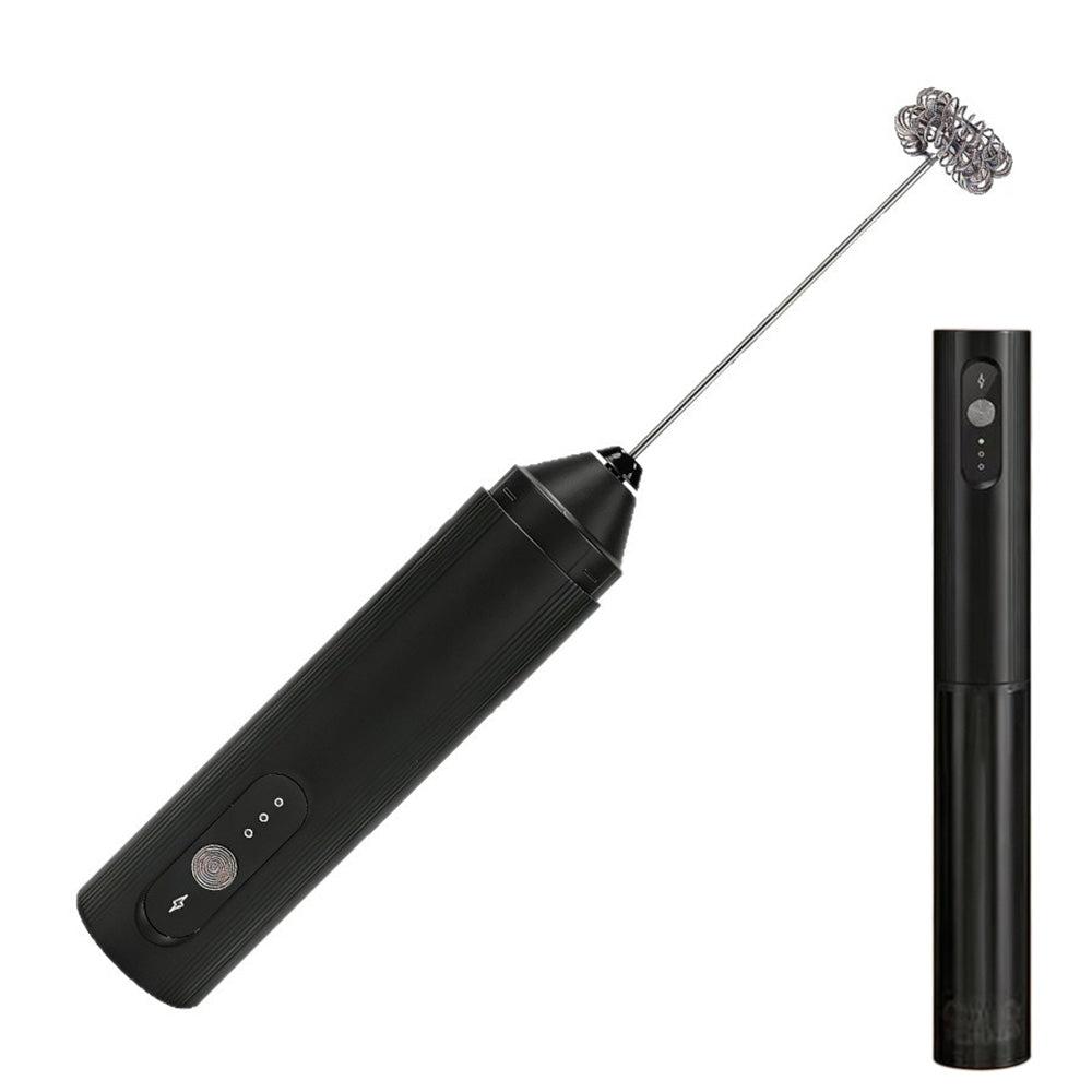 3-Speed Electric Milk Frother with 304 Stainless Steel Whisk-Black