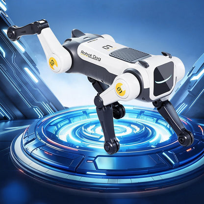 AI Stunt Remote Control Robot Dog Toy with Voice Control - Grey