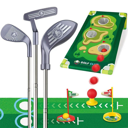 Kids Golf Toy Set Retractable Golf Clubs with Scorecard and Storage Bag Outdoor Yard Games