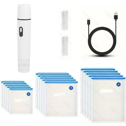 Compact Vacuum Sealer for Food Storage with 15 Reusable Vacuum Bags