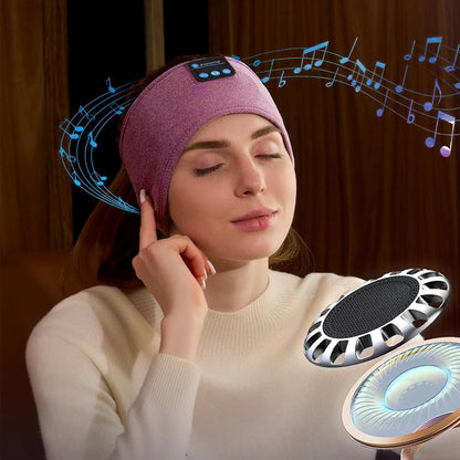 Bluetooth Sleeping Headphones Wireless Music Headband Stereo Earphone for Sport Sleep Yoga Meditation Red