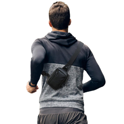 Small Crossbody Bag for Men Women Mini Sling Bag Travel Running Phone Daypack Black