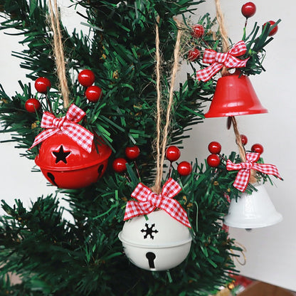 8 Pack Christmas Red Berry Bell Hanging Ornaments