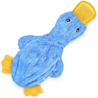 Interactive Dog Chew Toy Small Dog Toys Plush Duck Dog Toy-Blue