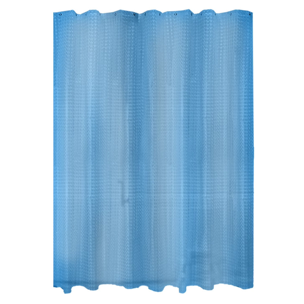 PEVA Thickened Shower Curtain Liner 180x180cm with Rustproof Grommets and Hooks-Blue