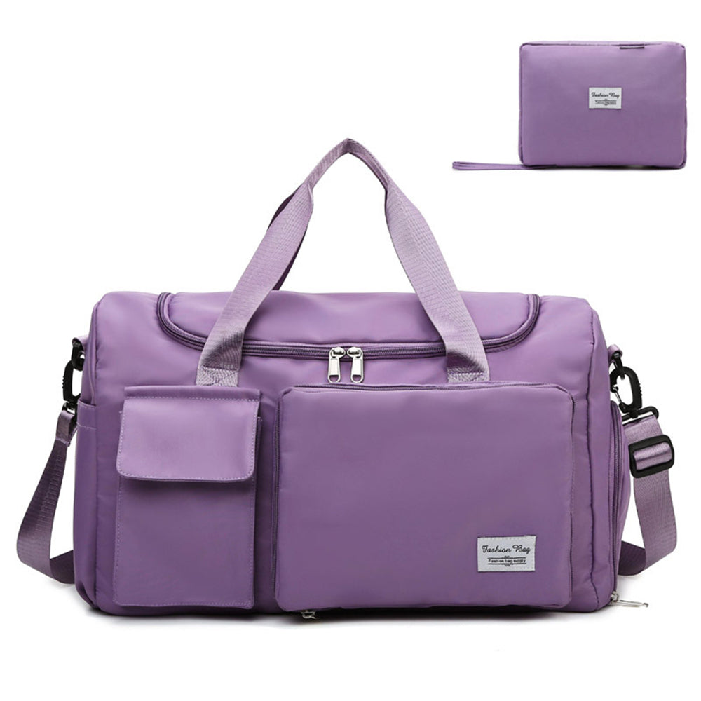 Travel Duffle Bags Waterproof Foldable Portable Luggage Bag Birth Bag -Purple