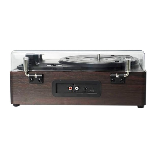 Portable Retro Bluetooth Vintage Vinyl Record Player with Speakers-Dark Brown