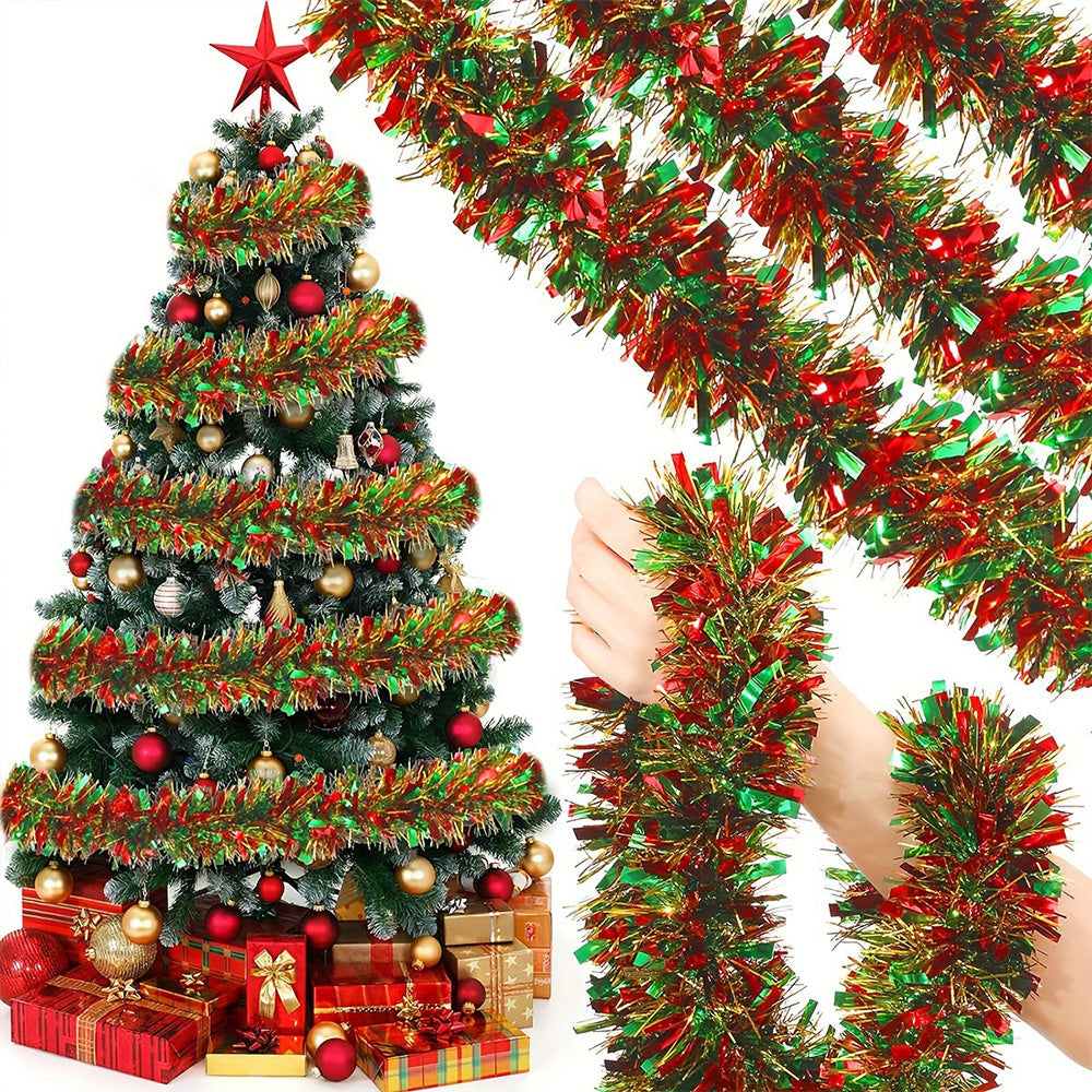 5M Christmas Garland with String Lights Hanging Tinsel Decoration for Xmas Tree