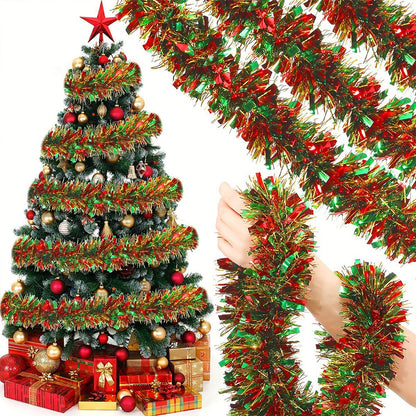 5M Christmas Garland with String Lights Hanging Tinsel Decoration for Xmas Tree