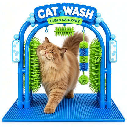 Cat Grooming Arch Self Service Cat Brush Massager Toy for Indoor Cats