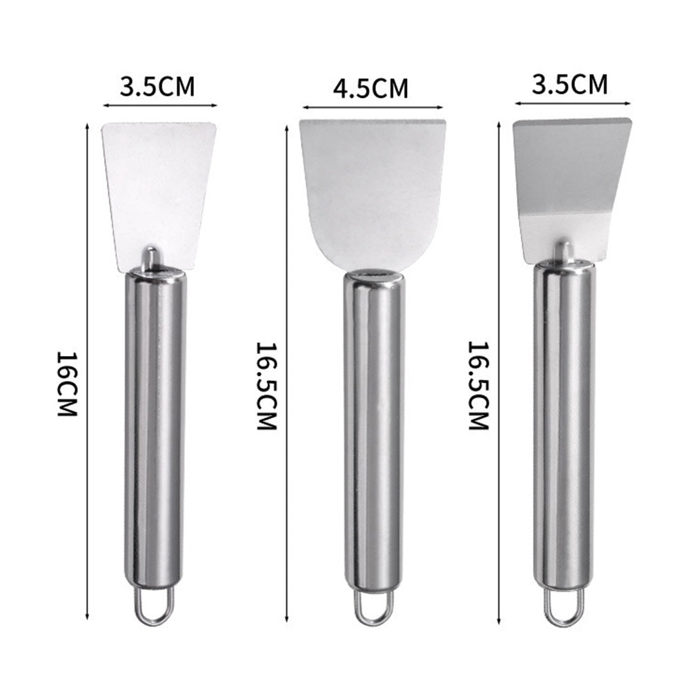 3 Piece Stainless Steel Ice Scraper Kit for Freezer Kitchen Grease