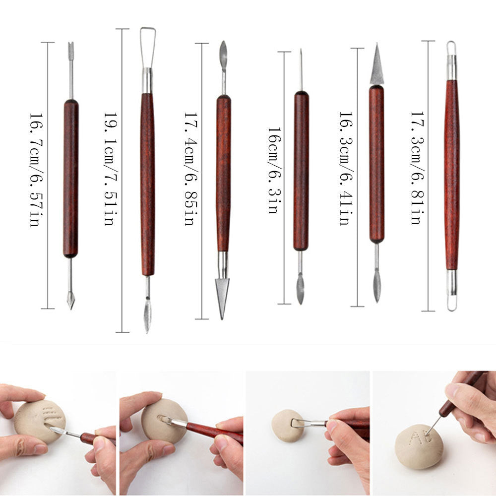 18Pcs Clay Sculpting Tools Basic Clay Pottery Carving Tool Kit with Tool Bag