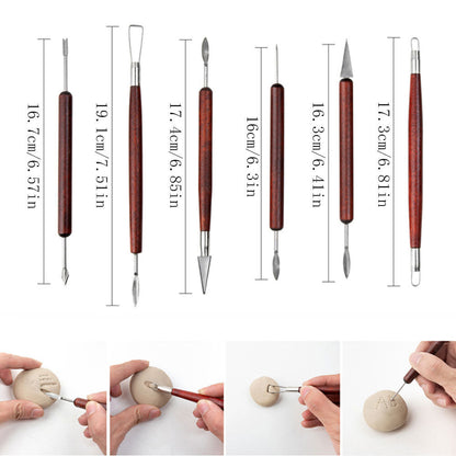 18Pcs Clay Sculpting Tools Basic Clay Pottery Carving Tool Kit with Tool Bag