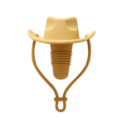 Western Cowboy Hat Silicone Wine Bottle Stopper Champagne Sealer -Yellow