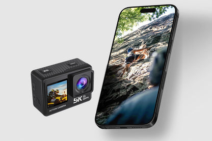 Action Camera 5K 30FPS with Touch Screen 24MP Camera for Snorkeling Helmet Bike