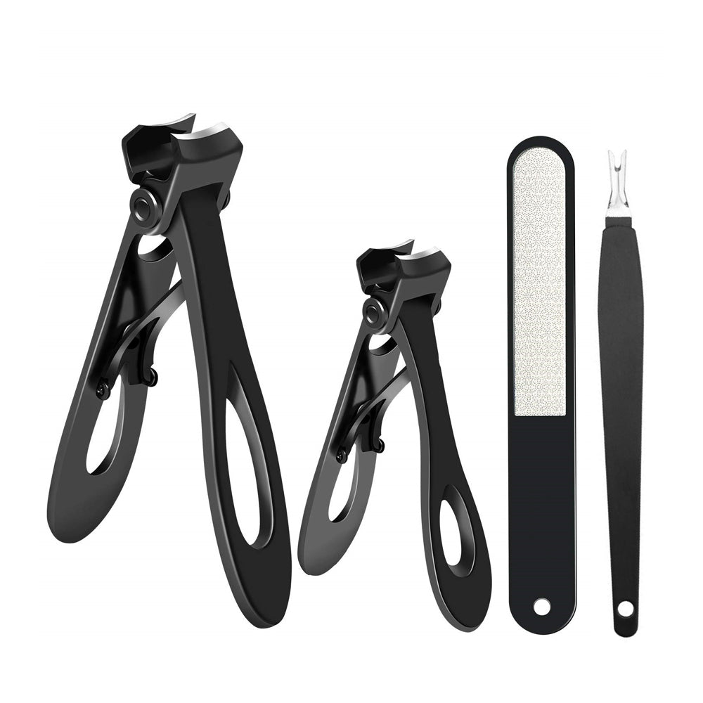 4Pcs Nail Clippers for Thick Nails Nail Clippers with Nail File Dead Skin Removal-Silver