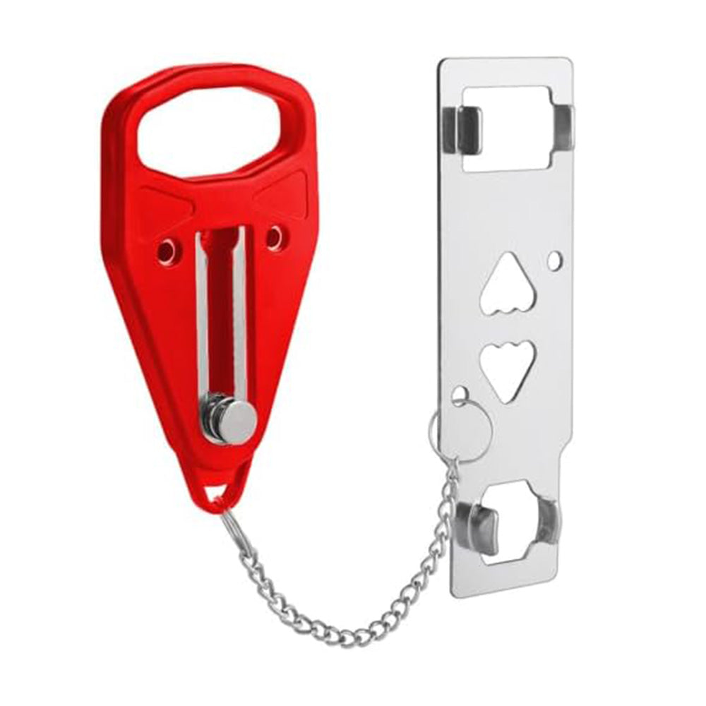 Portable Door Lock Travel Security Device for Hotel Home Apartment Bedroom-Red