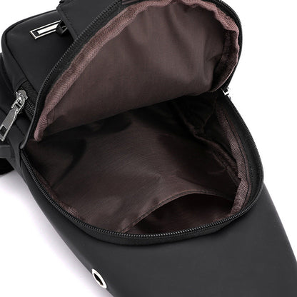Men Chest Bag Shoulder Backpack Cross Body Satchel Travel Sling   Bag Black