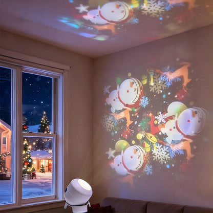 Christmas Projector Night Light USB Rotating Projection Lamp Snowman
