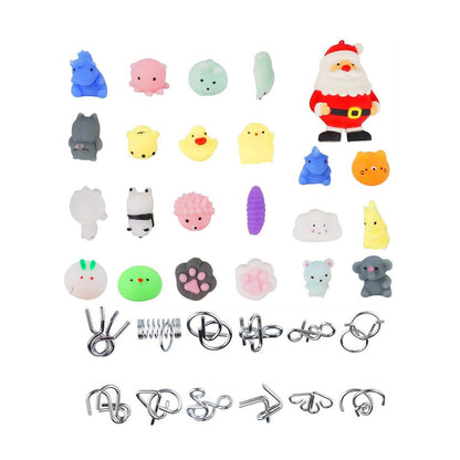 Kids 24Pcs Brain Teaser Puzzles Toys Advent Calendar Christmas Countdown Calendar Gift Box Style 2