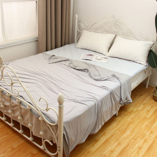 Summer Cooling Blanket with Single Sided Cold Effect Suitable for Hot Sleeper and Night Sweat 150 x 200cm-Grey