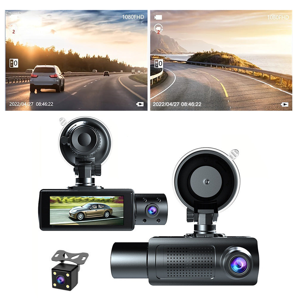 Dash Cam with WiFi ââ‚?Front  Rear & Interior Recording with Night Vision