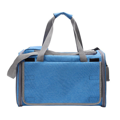 Pet Carrier for Large Cats Washable Dog Carrier Privacy Protection for Travel-blue