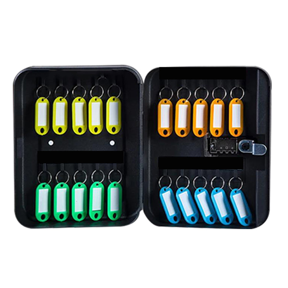 For 20 Keys Key Safe Lock Cabinet Storage Box Security Combination Code Key Lock Box for Home Office Property Black