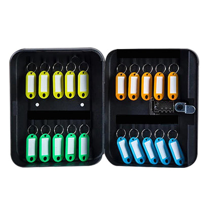 For 20 Keys Key Safe Lock Cabinet Storage Box Security Combination Code Key Lock Box for Home Office Property Black