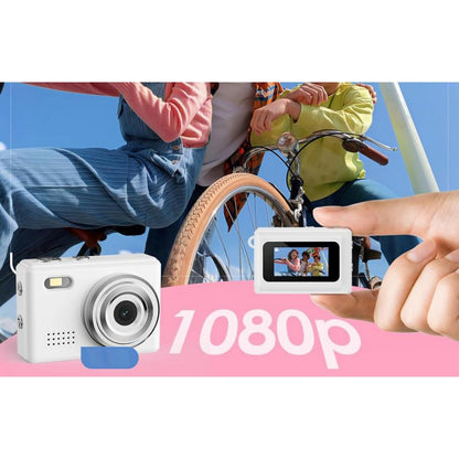 Mini Thumb Digital Camera 2MP Keychain Camera for Vlog and Travel-White