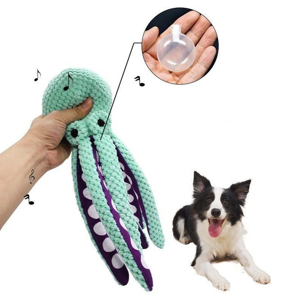 Large Plush Squeaky Octopus Dog Toy for Small Medium & Large Dogs