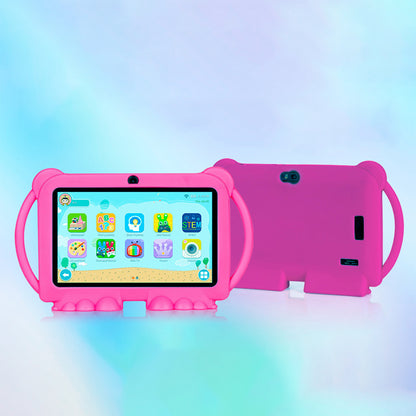7 Inch Android Tablet with Handle Parental Control Dual Camera-Pink