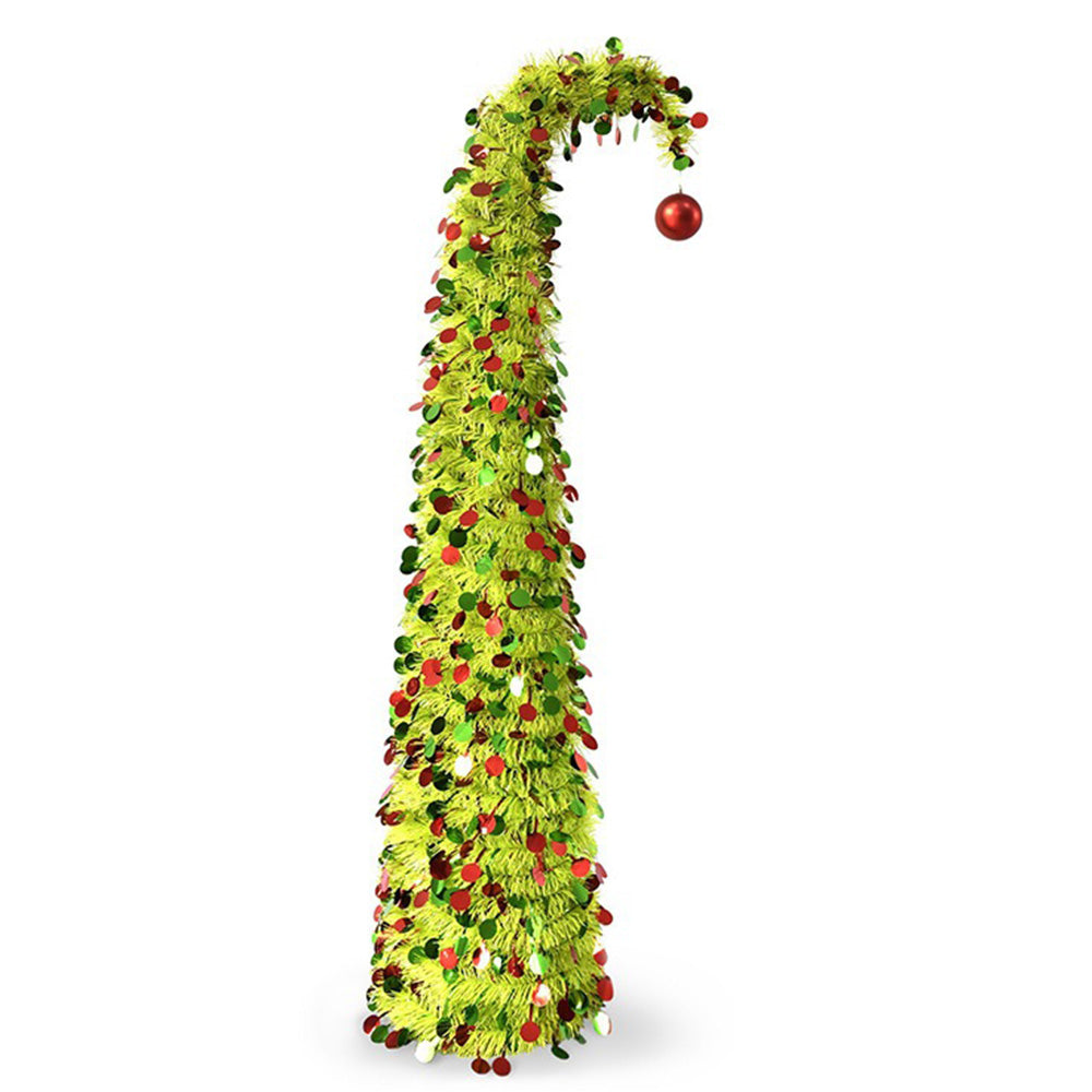 150cm Bendable Christmas Tree Curved Top Tinsel Xmas Tree Christmas Decor Light Green