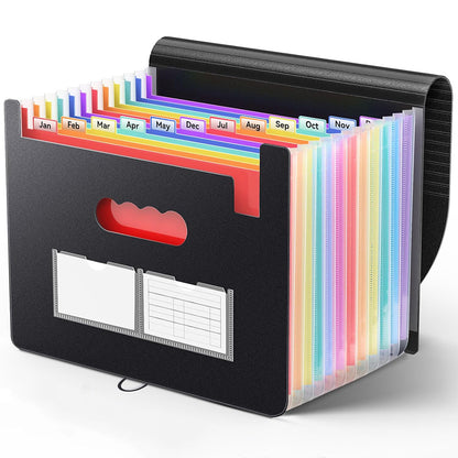 13 Pockets Accordion File Organizer Expanding File Folder Large Capacity Document Storage
