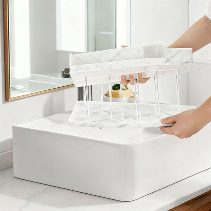 Silicone Toothbrush Holder Bathroom Organizer-White