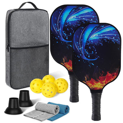 Fiberglass Pickleball Game Set 2 Pcs Pickleball Paddles with 4 Balls Style 2