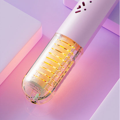 Cordless Rechargeable Hair Straightener Brush Mini Fast Heating Comb For Travel