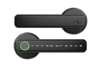 5 in 1 Smart Door Lock Fingerprint Door Knob with IC Cards and Backup Keys -Black
